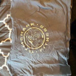 Gym shark cropped short sleeve purple hoodie